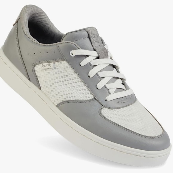 NEW Kizik Oslo Lace Up Step In Lace Up Sneaker Gray White Men's Size NWOT - Picture 1 of 11